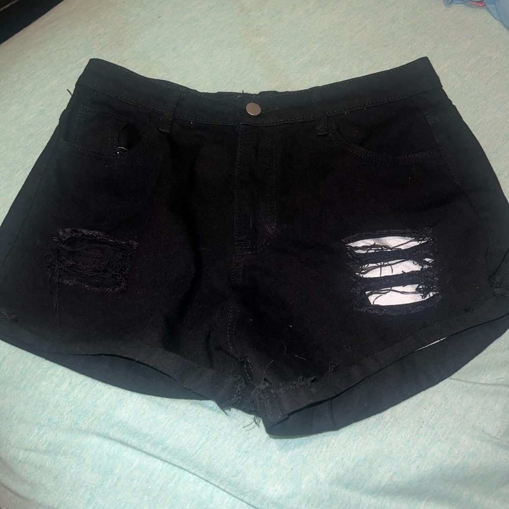 Black Jean Shorts